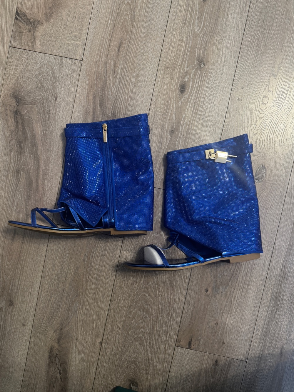 Blue Crystal Shark Boots Sandals